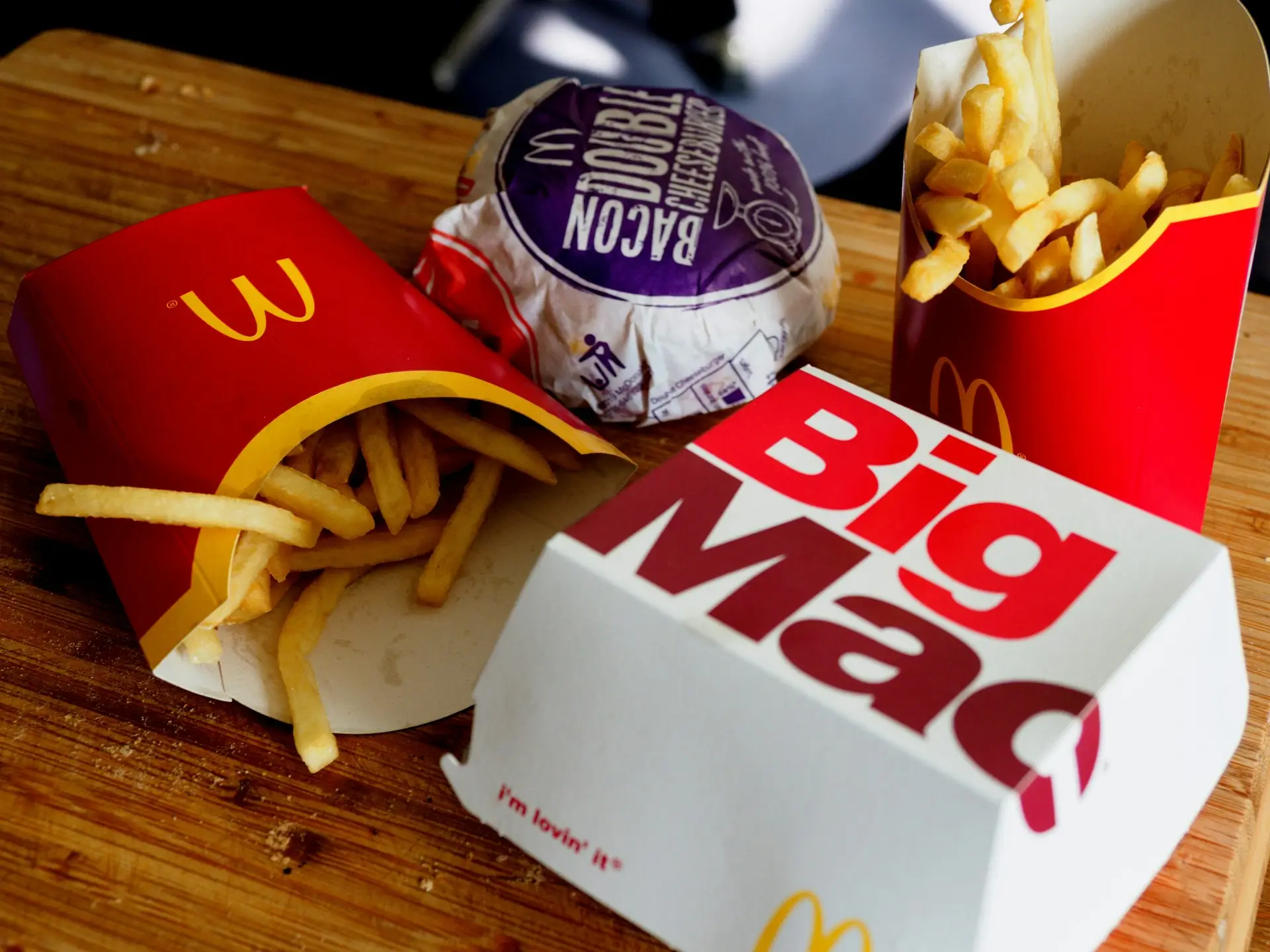 Macdonald's burger and fries